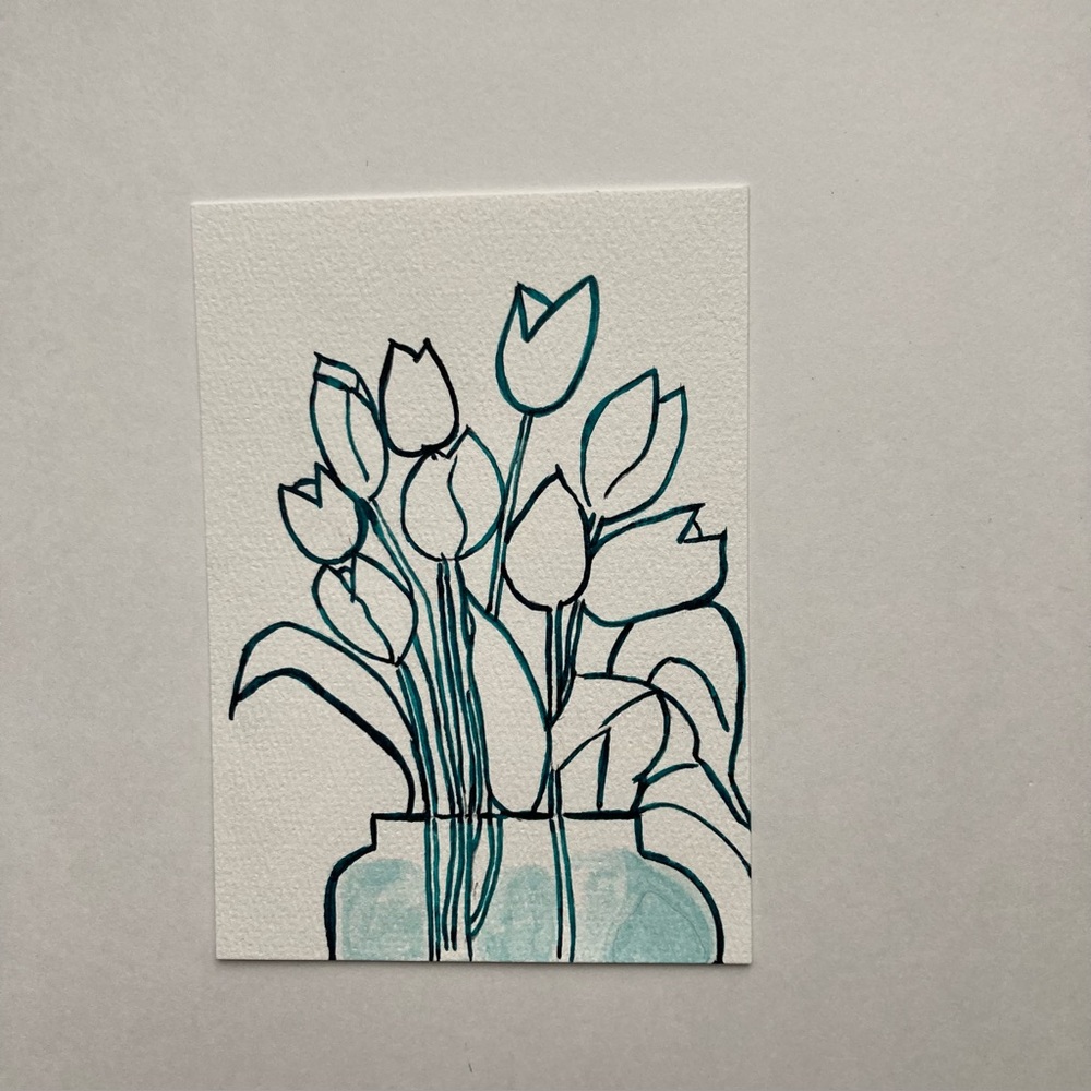 Watercolor Original Floral Painting